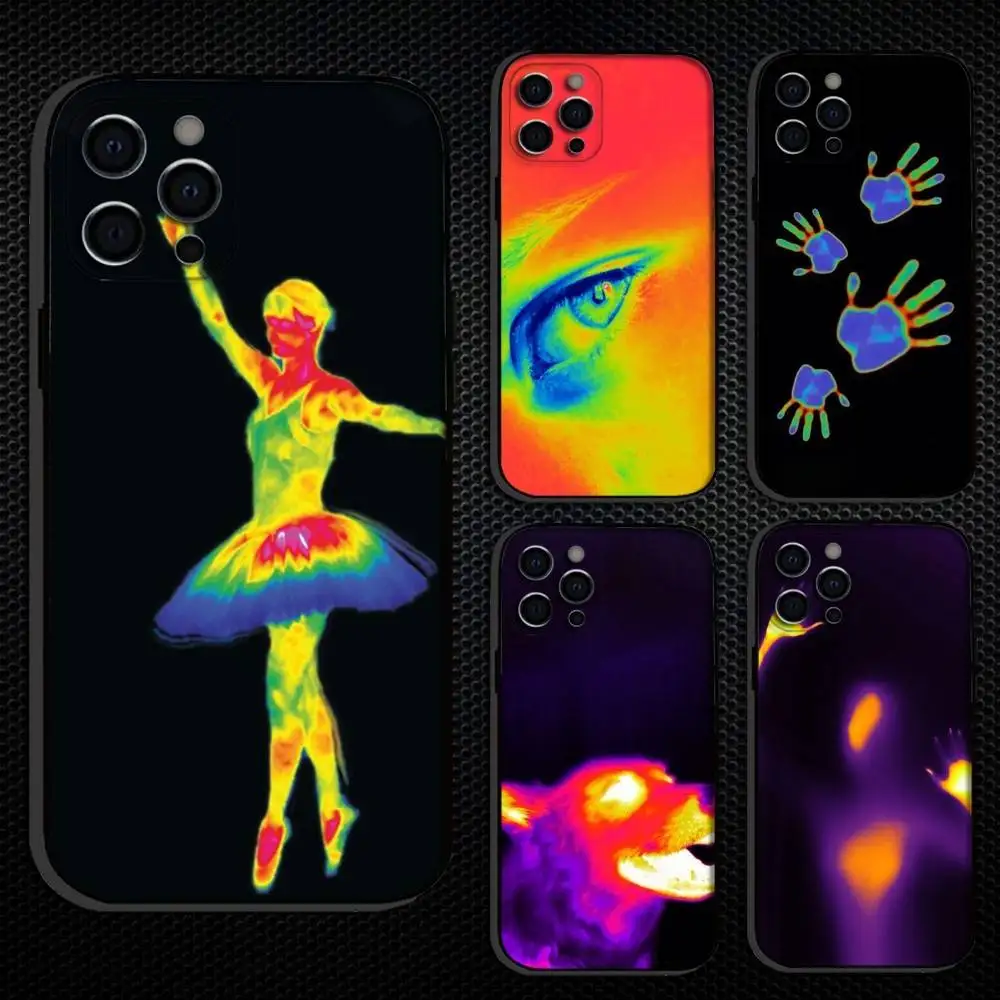 

Thermal Imaging Pictures Phone Case For iPhone 16,15,14,13,12,11 Plus,Pro Max, Others Soft Black Cover