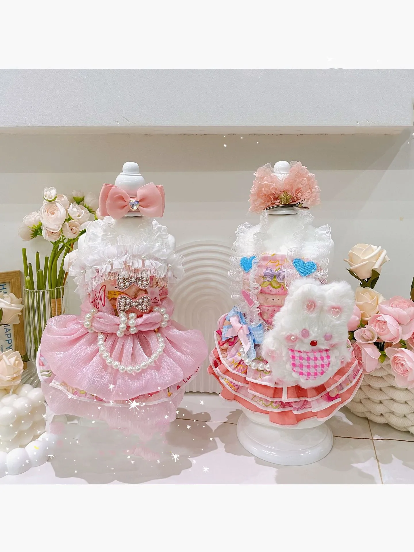 

Alice'S Wonderland Style Rabbit Doll Lolita Pet Clothing Puffy Puppy Dress Luxury Cat Clothes