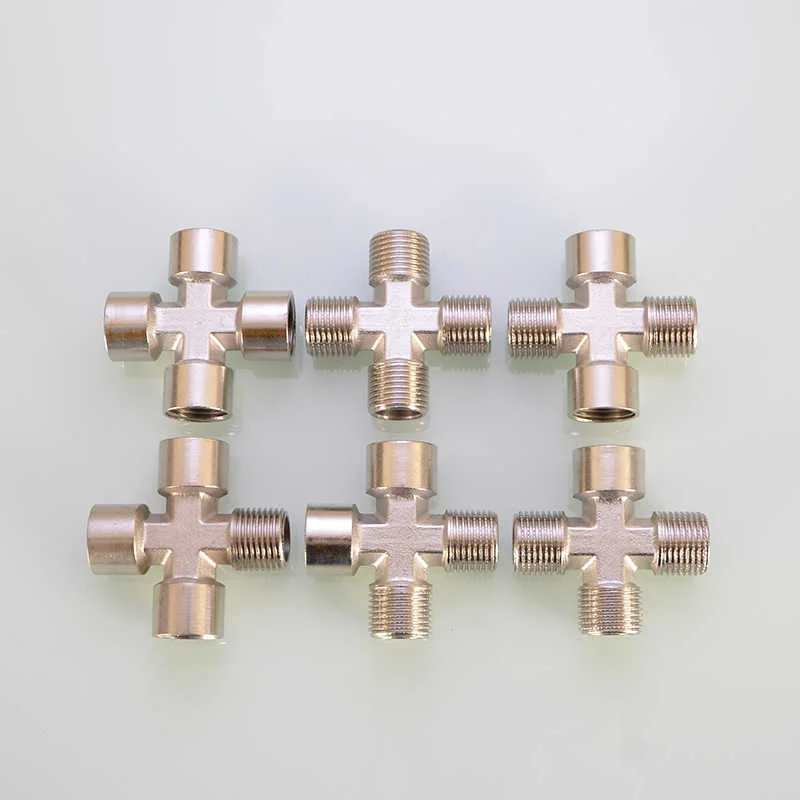 1/2in 3/4in Thread Four Way Joint One Point Three Way Cross Four Way Water Pipe Joint Fittings Copper Pipe Ancient