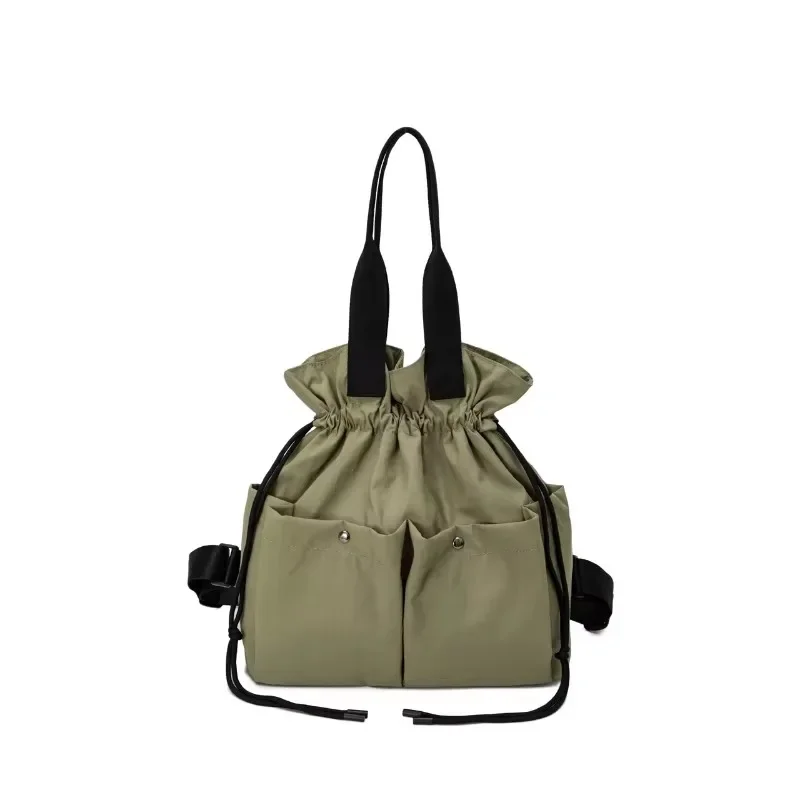 2025 New Casual Solid String Style Nylon Backpacks Fashion Large Capacity High Quality Designer Style Personality Shoulder Bags