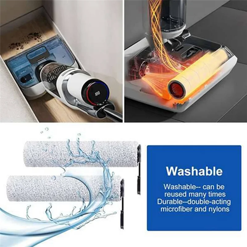 Filtre de brosse à rouleau avec 1 brosse de nettoyage pour aspirateur sec et humide Tineco Floor One Switch S6/Stretch S6, consommable-CLIM