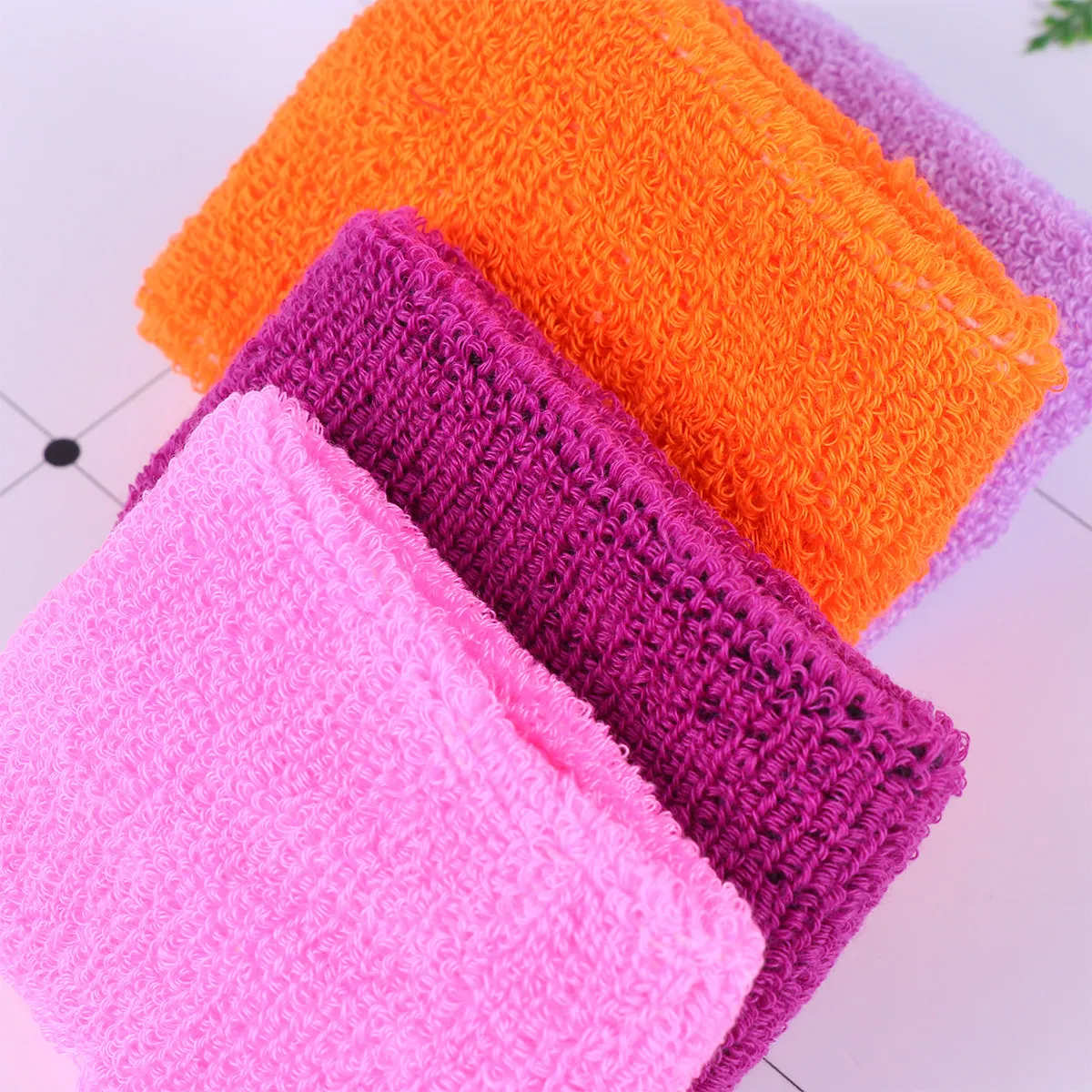 9Pair Kids Fitness Wristband Set Cotton Colored Sweatband Non Slip Elastic Wrist Guard for Sports Training Bodybuilding Comfort