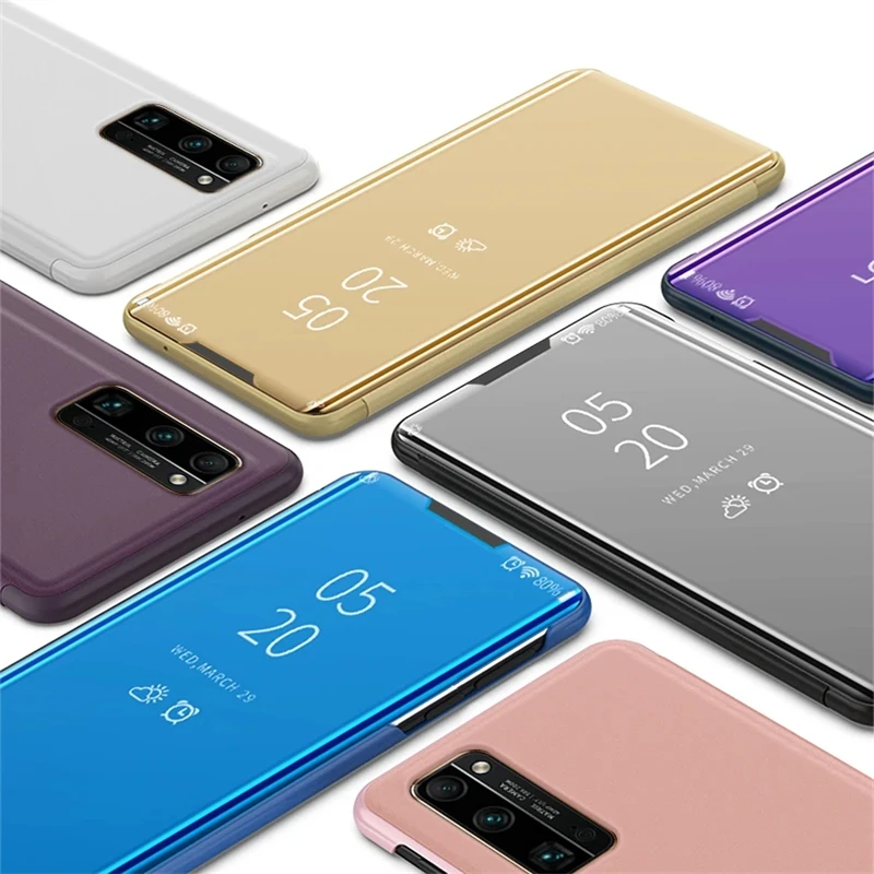 Para Honor Magic 5 Lite funda con tapa de espejo de lujo para Honor X9D X9A X9B X9C 70 50 20 Protector de espejo a prueba de golpes funda de teléfono con soporte