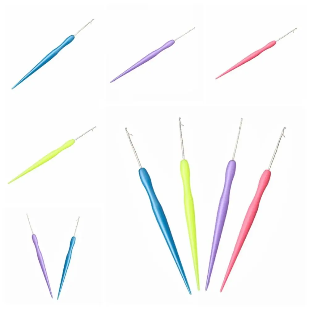 Dreadlock Hair Tools Candy Colors Crochet Hook Plastic Metal Hook Needles Hair Weaving Knitting Micro Hook for Making Braiding