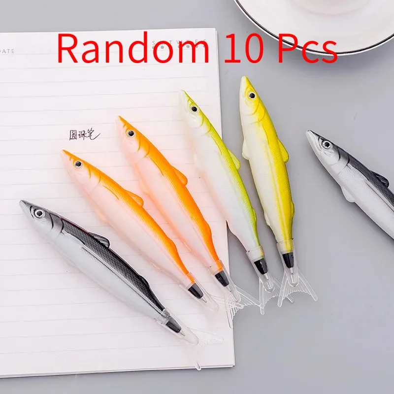 

10Pcs Random Fish Ballpoint Pens Creative Stationery Simulation Salted Fish Ballpoint Pens Creative Funny Cute Students Office