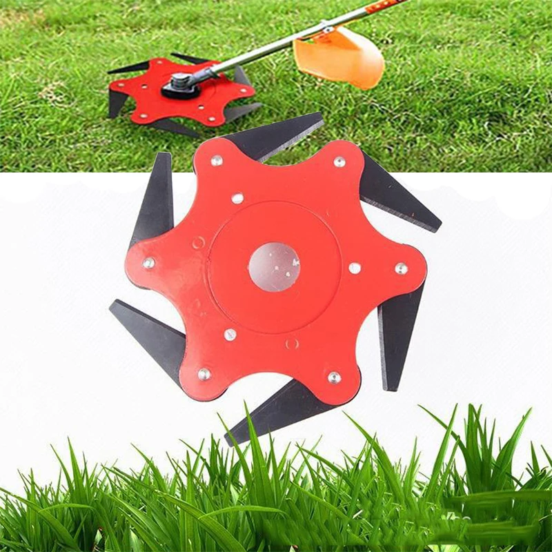 Lawn Mower Head Six-leaf Whirlwind Blade Grass Knife Agricultural Household Weeder Supplies Accessories 6 Steel Razors Metal