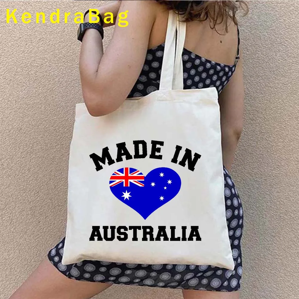 Sydney Skyline Country Arms of Australia Flag Map Canvas Tote Bag Adelaide Kangaroo Koalas Australian Girl Animal Gifts Handbags