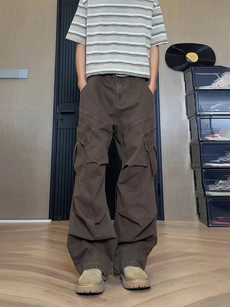 

Мужские брюки прямого кроя для работы и повседневной носки с плиссировкой, эффект удлинения ног, модные, осенне-весенние