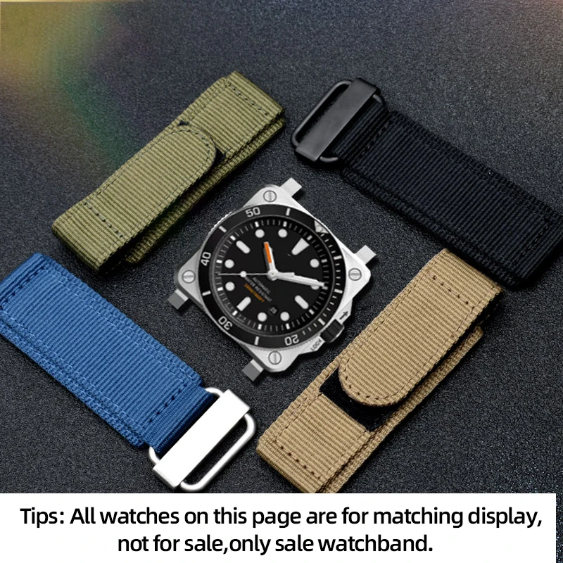 Tkane nylonowy pasek do zegarka do Breitling Panerai dzwonek Ross męski pasek do zegarka bransoletka 22mm 24mm rozszerzona wersja uniwersalna
