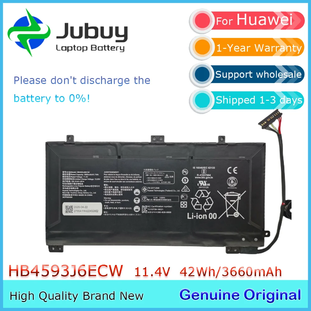 HB4593J6ECW 11.4V 41.7Wh Original Laptop Battery for Huawei MateBook 13 WRT-W19 WX9 W29 HN-W19