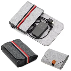 USB Data Cable Mouse Pouch Mini Felt Travel Multifunction Organizer Bag Key Coin Package Chargers Storage Bags