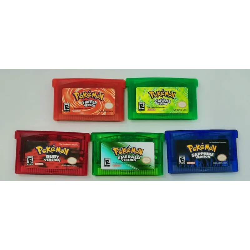 DIY Pokémon NDSL GBM GBASP GBA Game Card Five Classic Games USA American Version Anime Peripheral Game Holiday Gift