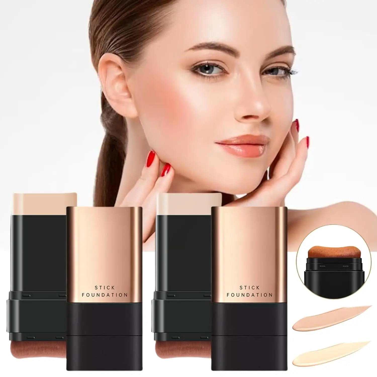 Korektor i podkład w sztyfcie 2 w 1 - wodoodporny, odporny na pot, pełne krycie |   Długotrwały matowy efekt na cały dzień |   Codzienne i specjalne