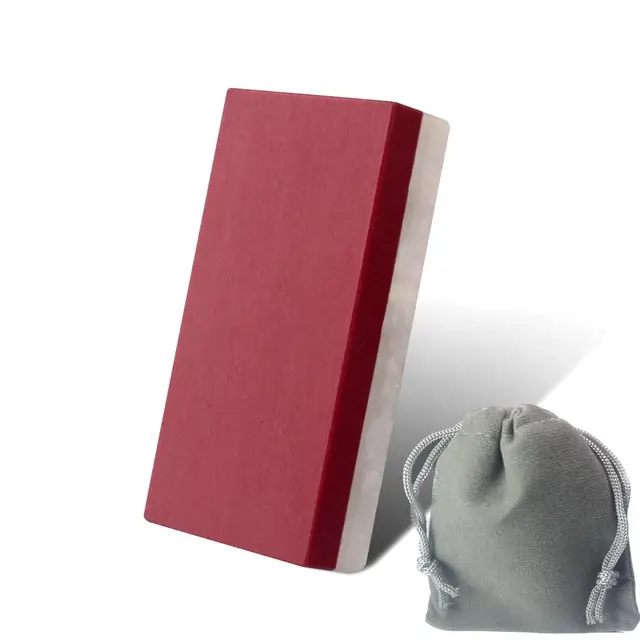Mały kamień do ostrzenia, kamień do ostrzenia kombinowany 3000/10000 #   Mini kamień kieszonkowy z pochwą na nóż, drobny kamień rubinowy i kamień agatowy (2 cale)