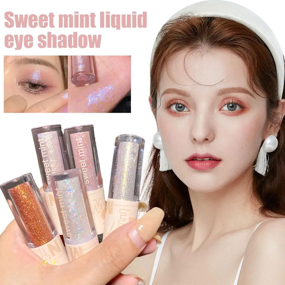 Sweet Mint Liquid Eyeshadow Glitter Eyeshadow Pearl Face Repair Waterproof Contour Creamy Glitter Eyeshadow Makeup Brighten Z5o6