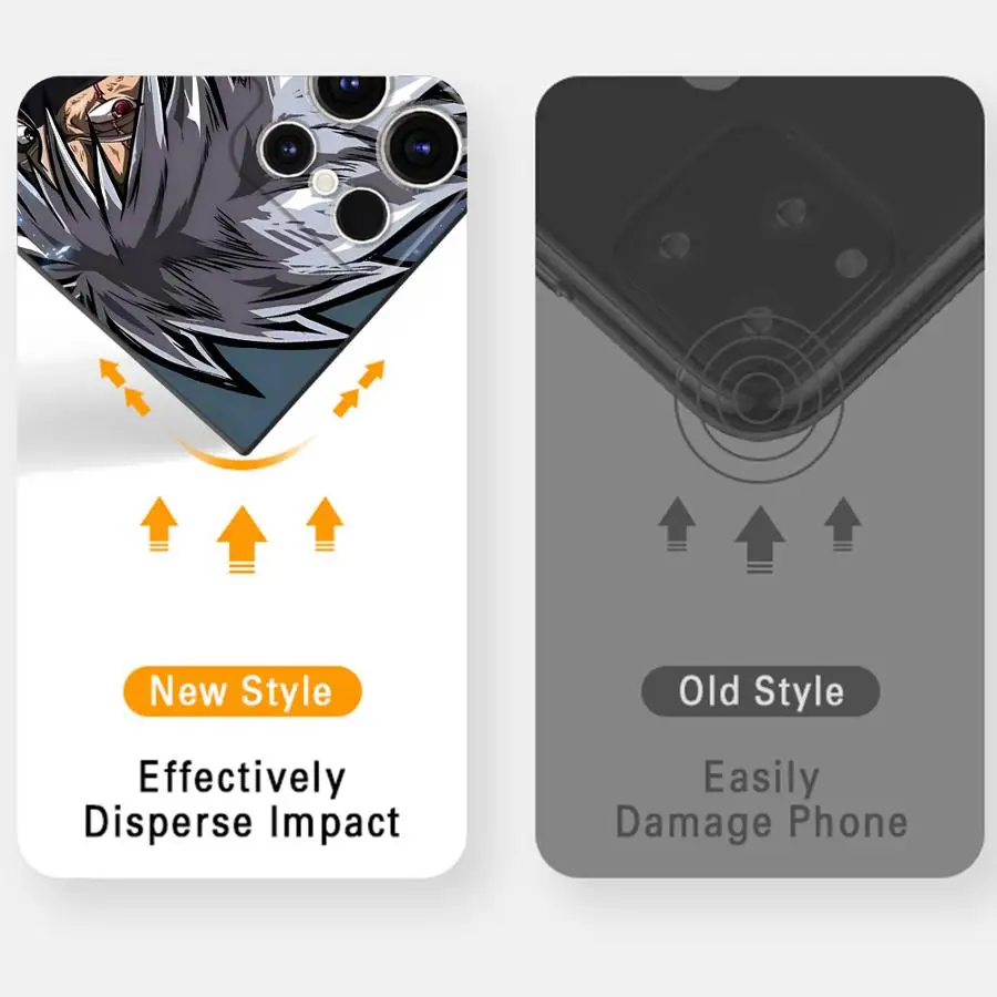 حافظة لهاتف سامسونج جالاكسي S21 FE S20 S23 Ultra S25 Edge S24 Plus غطاء هاتف ناعم أسود رائع هاتاكي كاكاشي