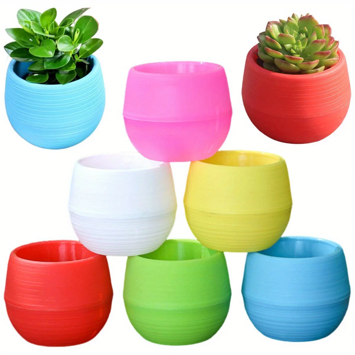 15pcs Mini Succulent Pot, 2.76inch Plastic Seed Starter Pots Small Cute Succulent Planter With Drainage For Indoor ZSY