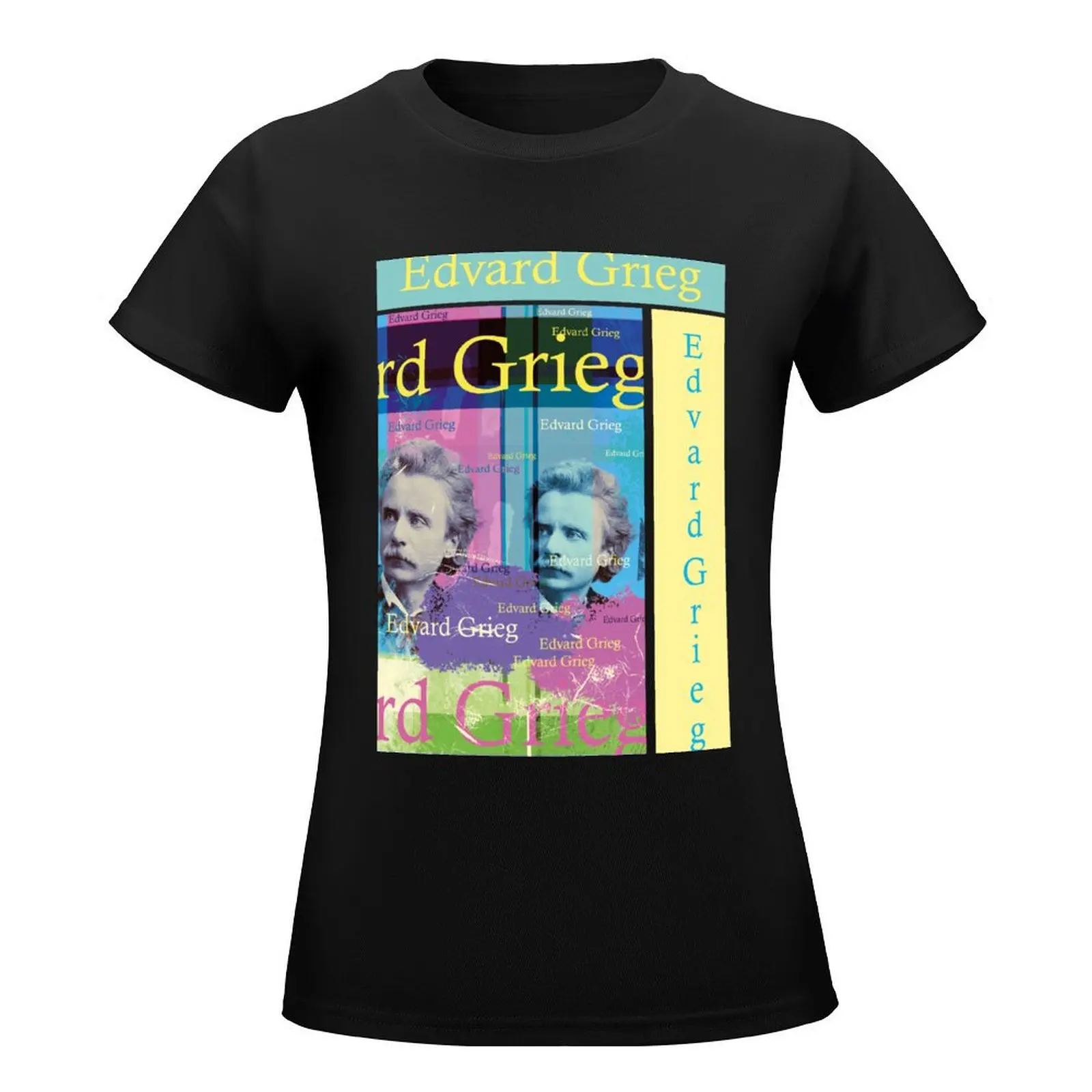 Edvard Grieg portrait, composer T-Shirt customs design your own oversized summer clothes lady clothes Woman fashion