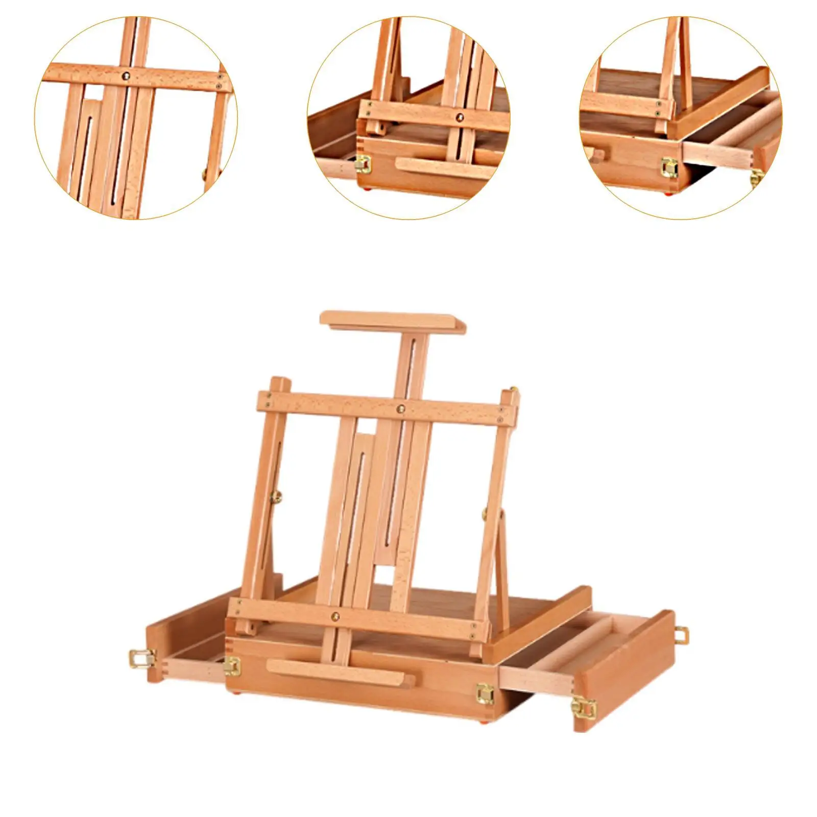 Table Easel Painting Accessories Adjustable Height Oil Painting Box Drawing Easel Painting Toolbox for Desk Student Teens Adult