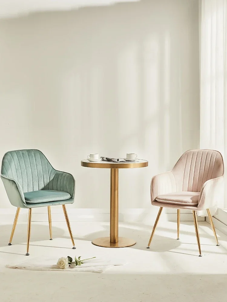 Poltrona nordica sedia da pranzo moderna mobili per sala da pranzo design velluto soggiorno sedia da caffè trucco sgabello posteriore ergonomico