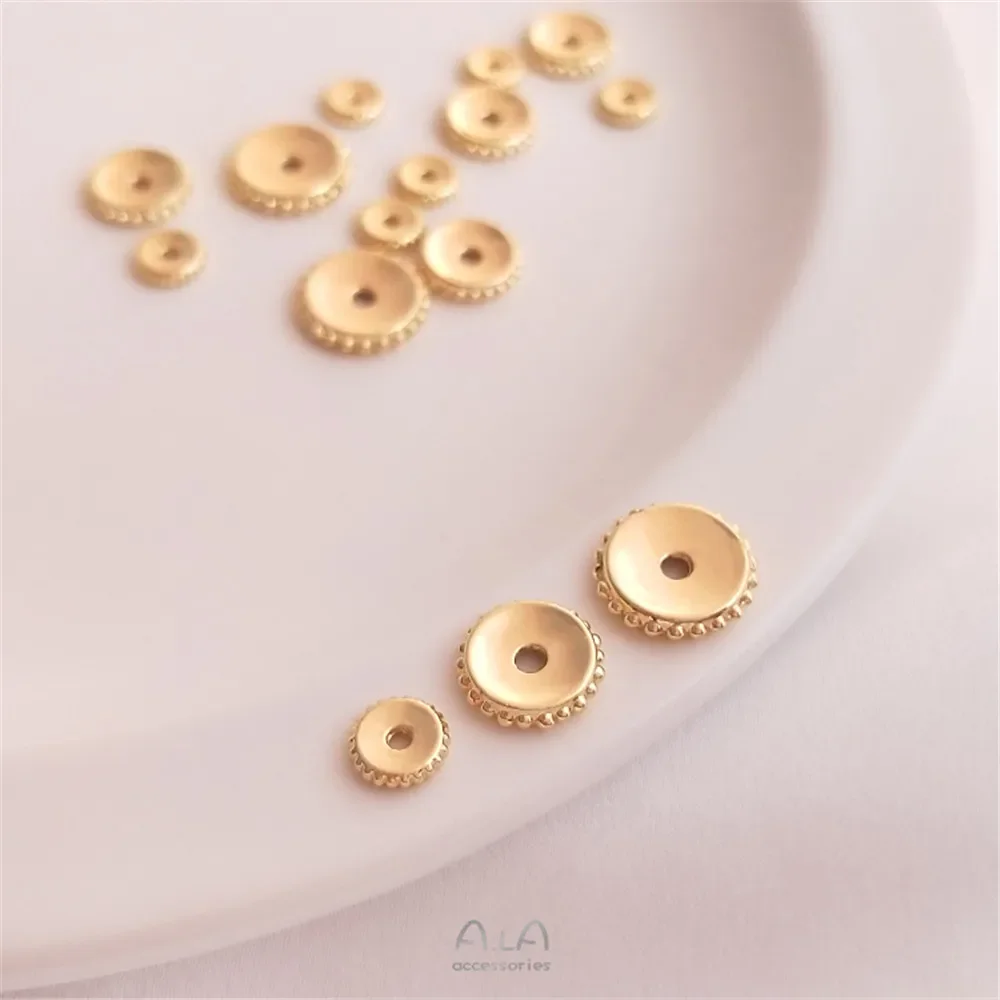 14K Gold Plated Concave circular lace divider hand scattered beads DIY bracelet necklace jewelry divider accessories