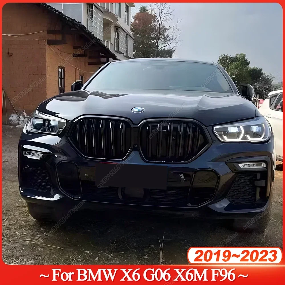 

Front Bumper Grill For BMW X6 G06 M50i M50d X6M F96 2019-2023 Double Slat Replacement Racing Grille Auto Accessories Gloss Black