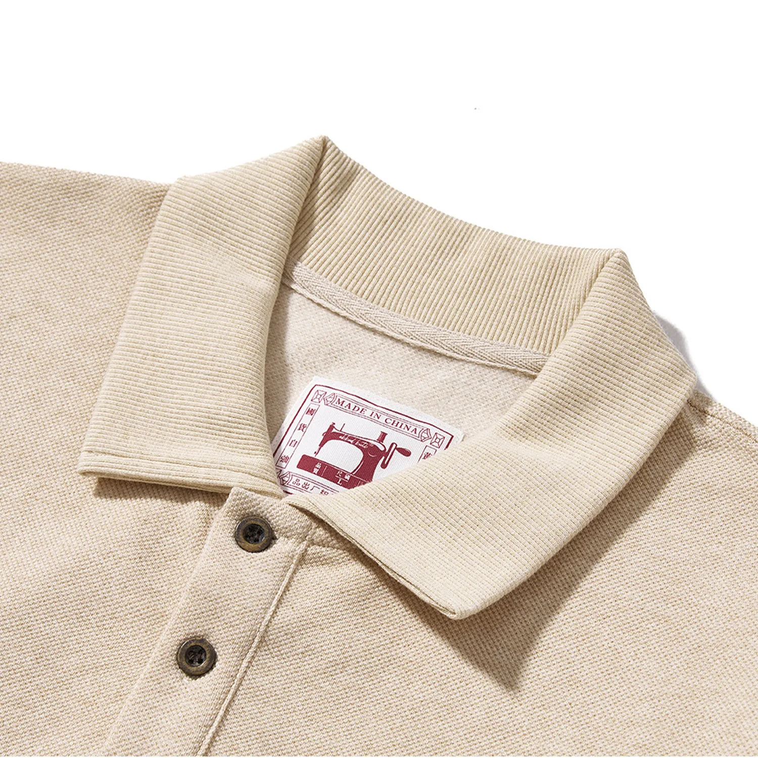 Anti War Embroidered Long Sleeved Polo Shirt,warm Velvet Oxford Bead Collar Long Sleeved Sweatshirt,men's Loose Retro Polo Shirt