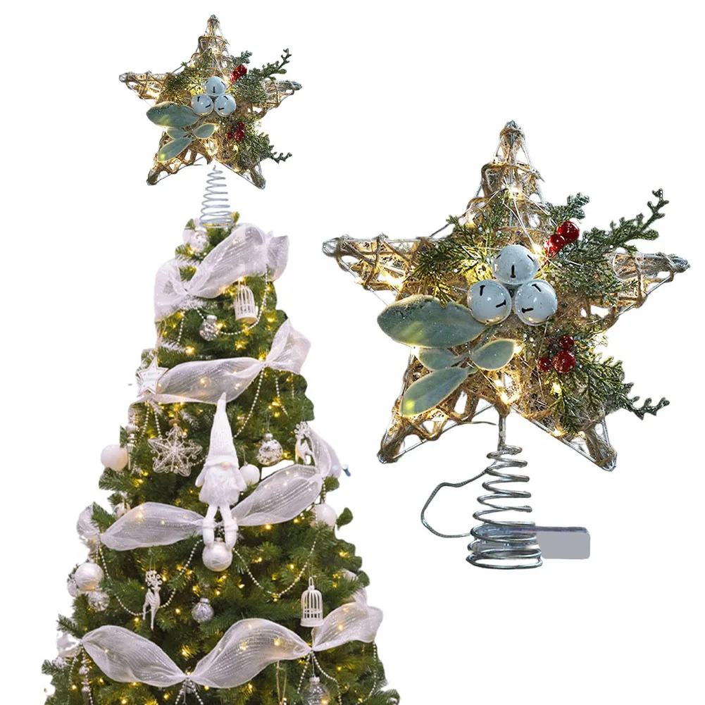 

Christmas Tree Top Star Decoration Desktop Ornaments Merry Xmas Indoor Party Home Decoration 2026 New Year Presents