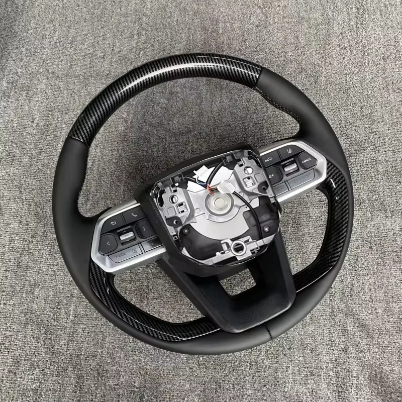 

Leather Steering Wheel Accessory for Toyota Hilux Revo LC 70 79 Land Cruiser Pick up Fortuner 2017-2022 Car Models