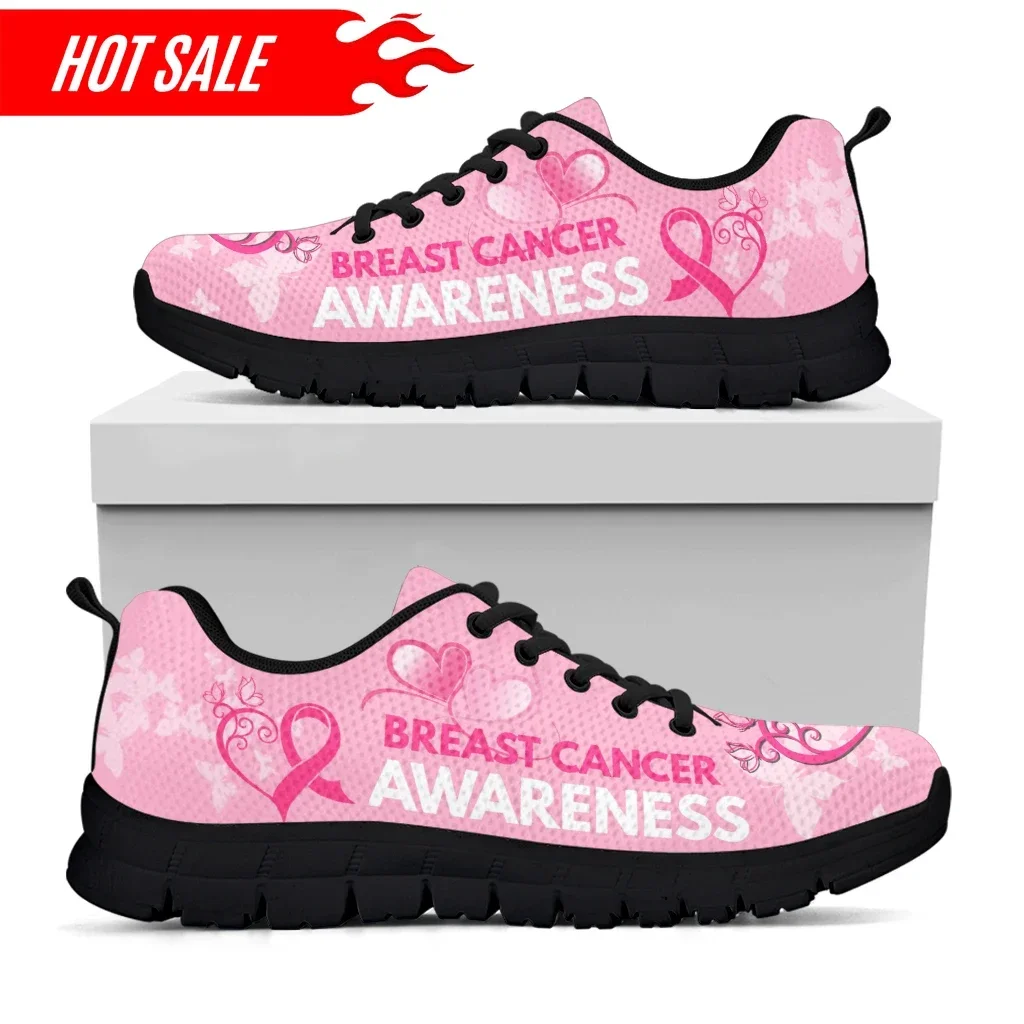 

Women's Tennis Shoes Breast Cancer Awareness Pink Ribbon Design Dirty Resistant Running Sneakers Zapatos Hombre Gift