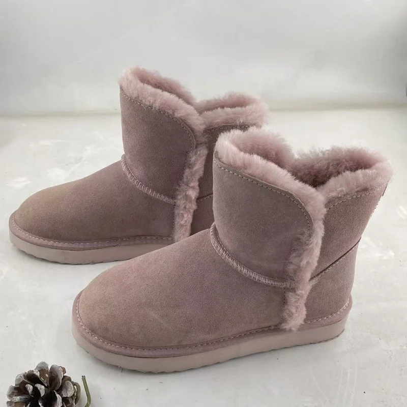 

Женские ботинки, женские классические зимние ботинки из натуральной яловой кожи, женские ботинки, зимние ботинки на толстой шерстяной изоляционной подкладке, женская обувь