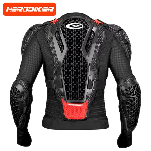 Imagen 2 del producto Nueva chaqueta de armadura de Motocross, equipo de protección para motocicleta todoterreno, acolchado antichoque en el pecho y la espalda, chaqueta de motocicleta, pantalones con certificado CE