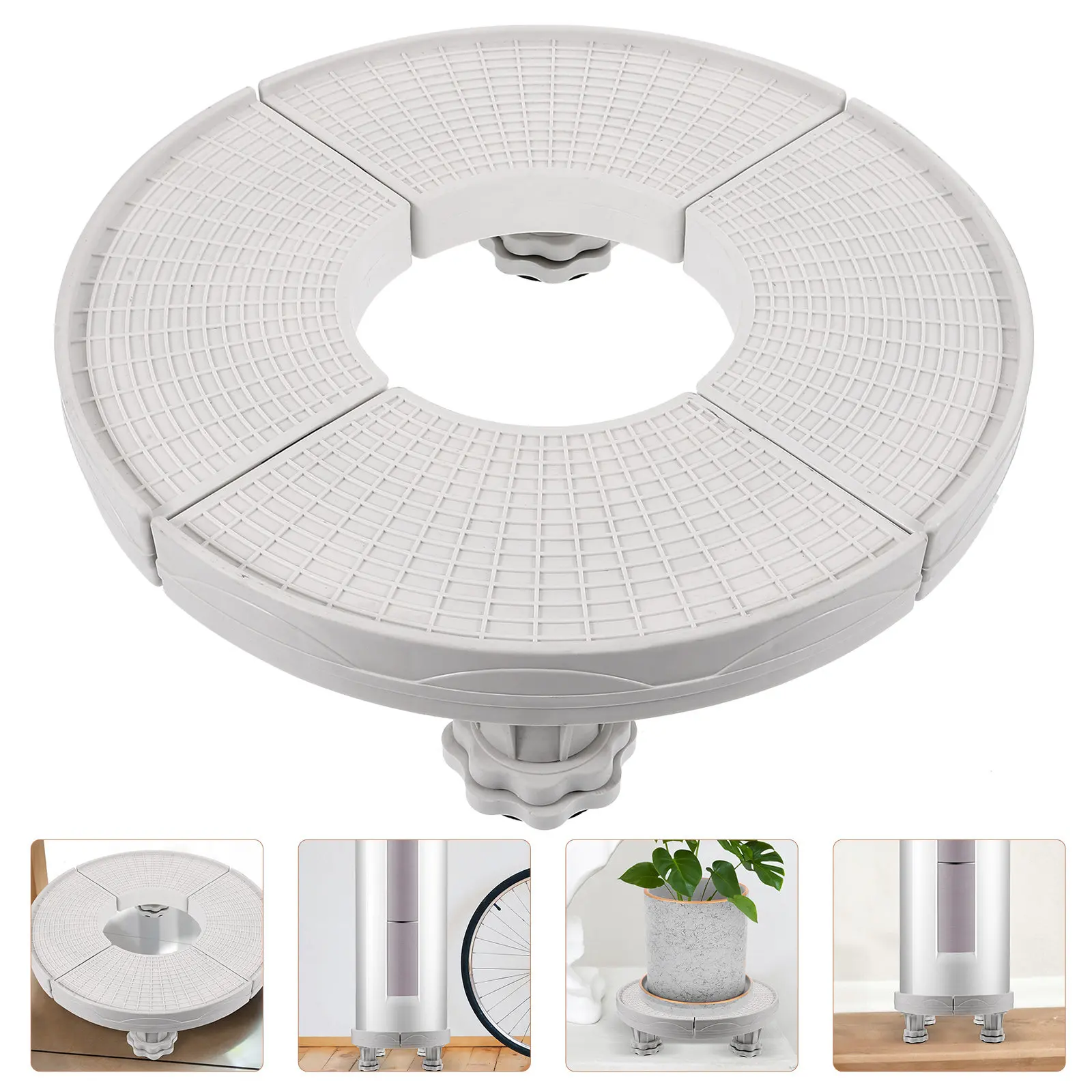 

Round Air Conditioner Base Stand Plastic Pedestal Elevating Ac Support for Better Airflow Indoor Use Stable 4-Leg Design