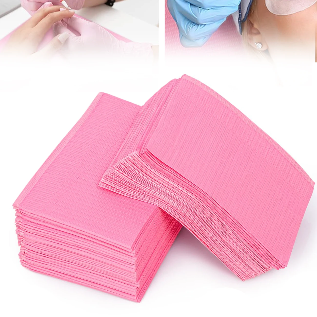 

50PCS Nail Art Table Towels Mat, Waterproof Nail Tips Art Paper, Disposable Nail Mats, Table Cushion for Salon