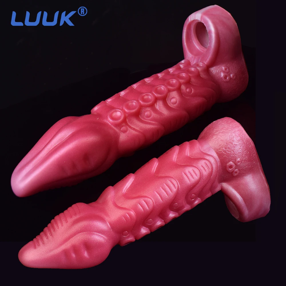 

LUUK Hollow Octopus Wearable Penis Sheath Soft Silicone Cock Extender Enlargement Adult Sex Toys for Men Fantasy Dildo Sleeves