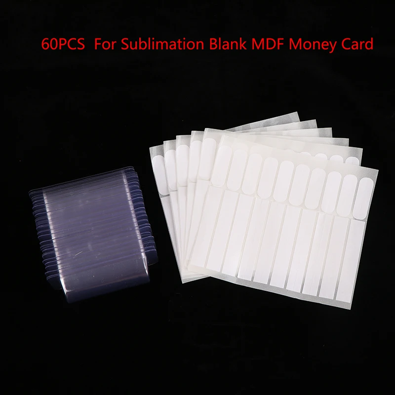 60pcs/Lot Plastic Pouch For Sublimation Blank MDF Money Card Plastic Adhesive Blister