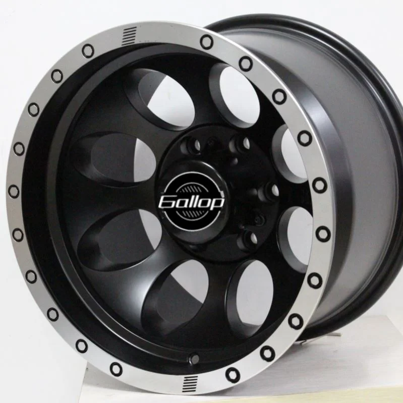 Gallop 15-16 Inch New Off-Road Passenger Car Wheels Aluminium Alloy PCD 5x114.3 5x139.7 6x139.7 CB 110.1mm Black Finish