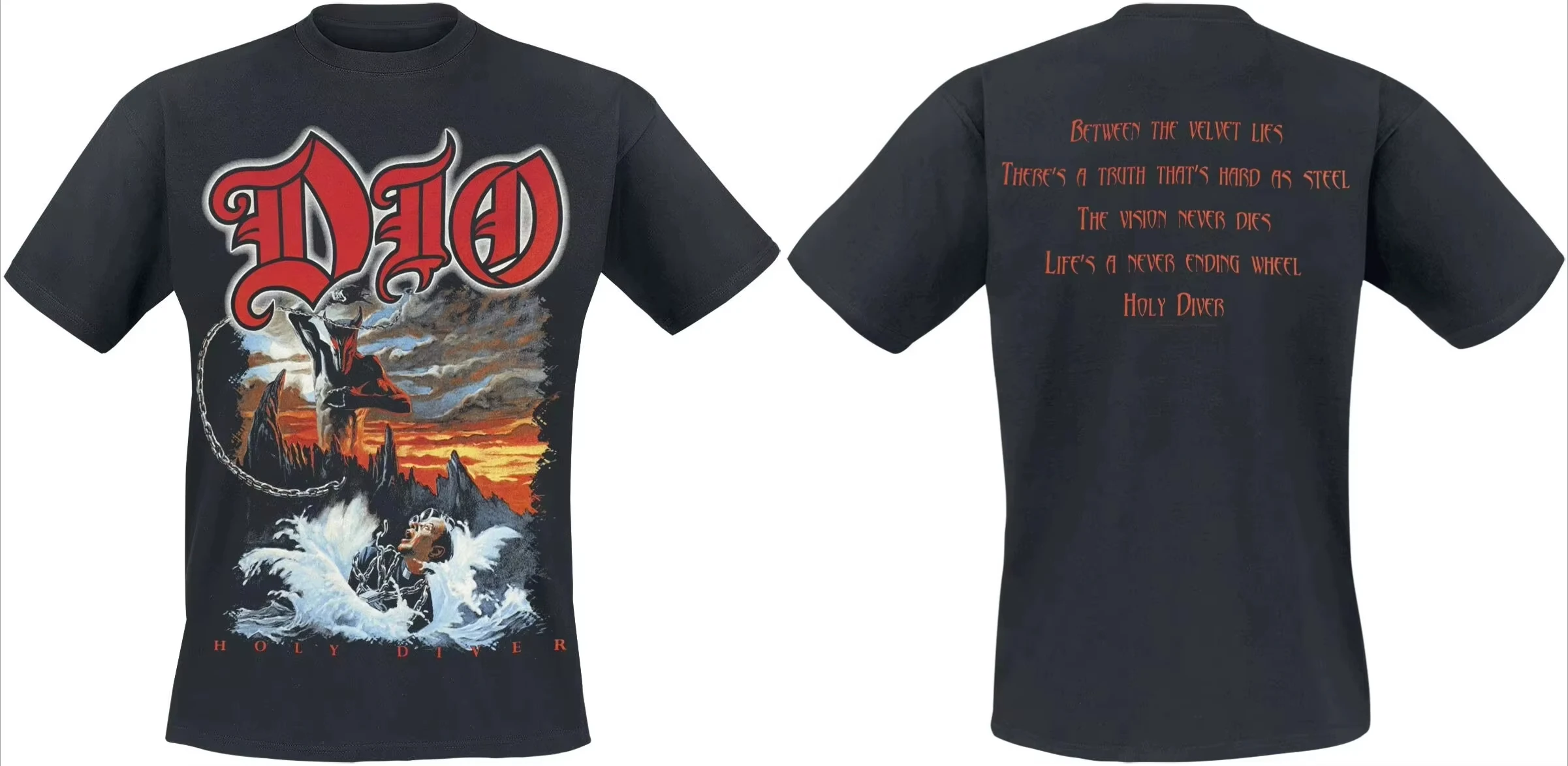 Dio Holy Diver Heavy Metal Album Vintage Graphic Tee T Shirt Men's Women's Unisex Cotton Retro Cool Oversized Short Sleeve Top