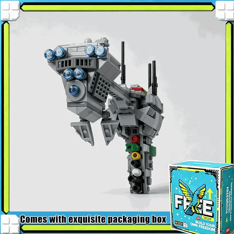 347PCS Grey Long Hull Escort Frigate Building Blocks Sci Fi Space Cruiser Model Custom Puzzle DIY Assembly Display Gift Set