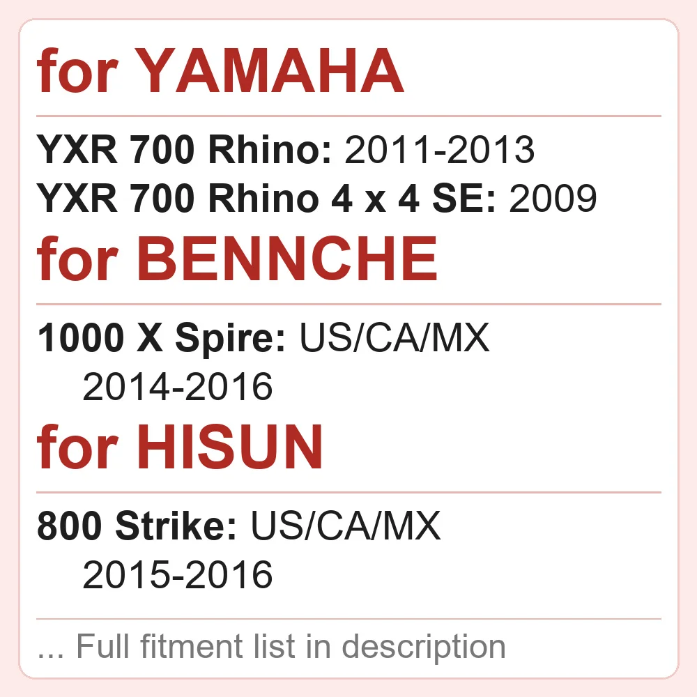 Front Rear Brake Pads for YAMAHA YXR 700 Rhino 4x4 SE BENNCHE 1000 X Spire HISUN 800 Strike ATV Quad UTV SxS