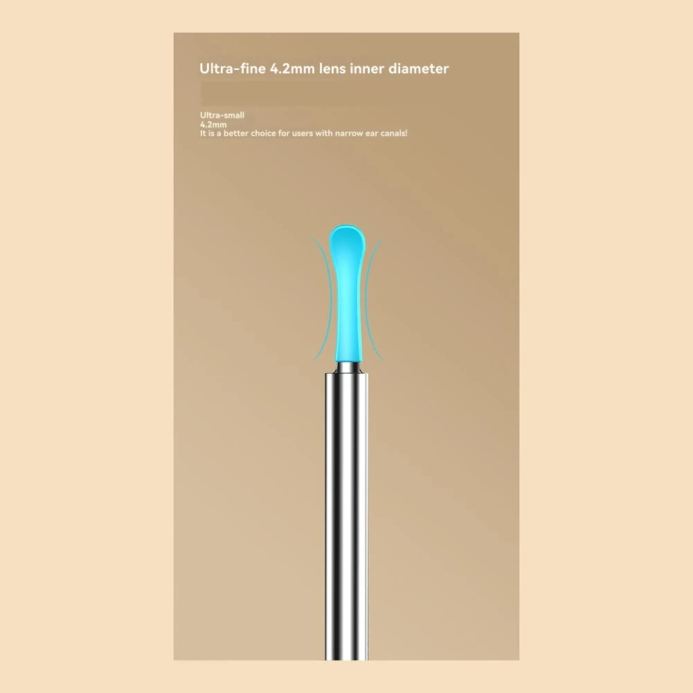 AB68 Cuchara para la oreja Limpieza del hogar Luminoso Visual Limpieza y Segura Inalámbrica IPX5 Impermeable Negro