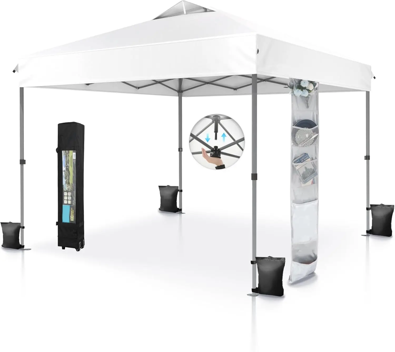 

10x10 Pop up Canopy Tent, Gazebo Shelter Sun Shade Canopies One Push Setup Portable Popup Easy Set up Tents with Vented Top,S