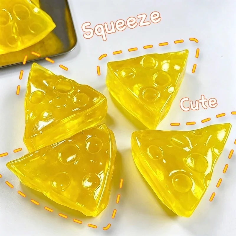 

Clear Maltose Cheese Squishy Triangle Soft Slow Rising Hand Squeeze Anxiety Relief Toy for Autism ADHD Relax Sensory Toy Gift