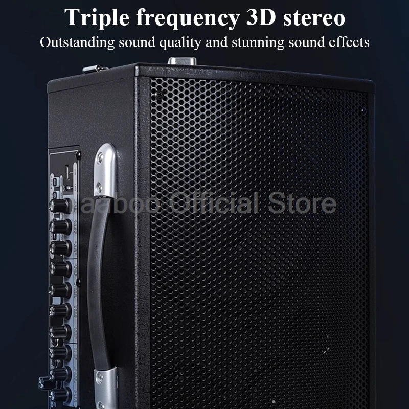 8 Inch Acoustic Guitar Amplifier Speaker Sax Piano Ukulele Practice AMP Built-in Chorus Reverb Delay Effect  Outdoor Speaker100W