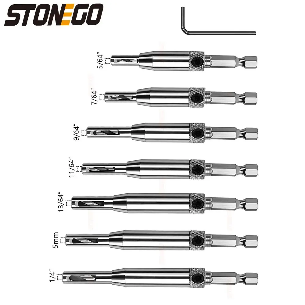 

Набор корончатых насадок STONEGO 4/7/16 шт., перфоратор для дверных петель, Самоцентрирующийся электроинструмент для деревообработки