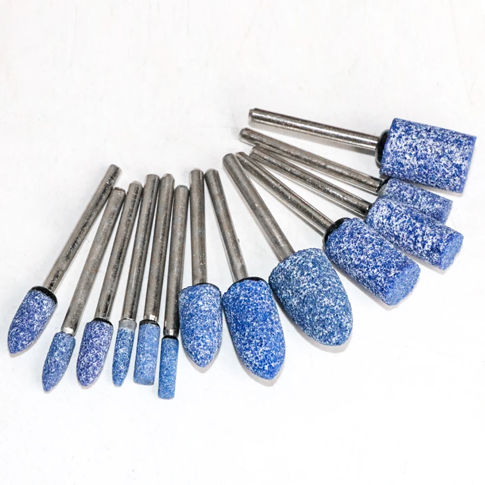 Cabezal de pulido de cerámica azul, rueda abrasiva de pulido para herramientas eléctricas rotativas Dremel, vástago de 3mm