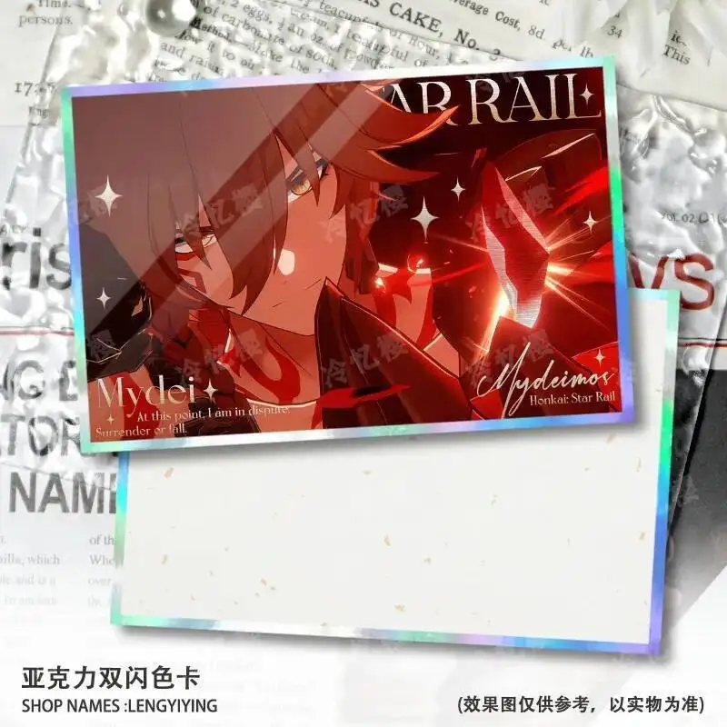 Game  Honkai: Star Rail Cosplay Mydei Mydeimos Acrylic Double Flash Cardboard Card Gifts