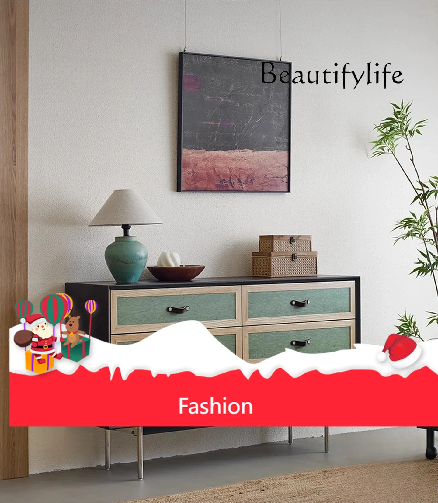 NN خشب الصندل الخفيف متوسط الطراز القديم خزانة جانبية من الخشب الصلب لغرفة النوم بجانب السرير وخزانة مدخل غرفة المعيشة #1