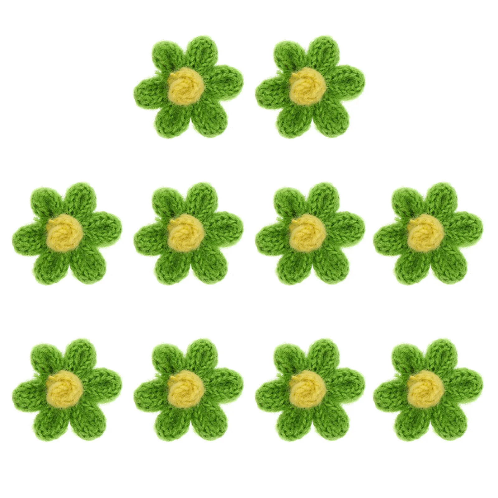 

10Pcs Shiny Wool Handmade Flower Patches DIY Craft Materials for Children Headdress Hair Band Sewing Projects Decorative