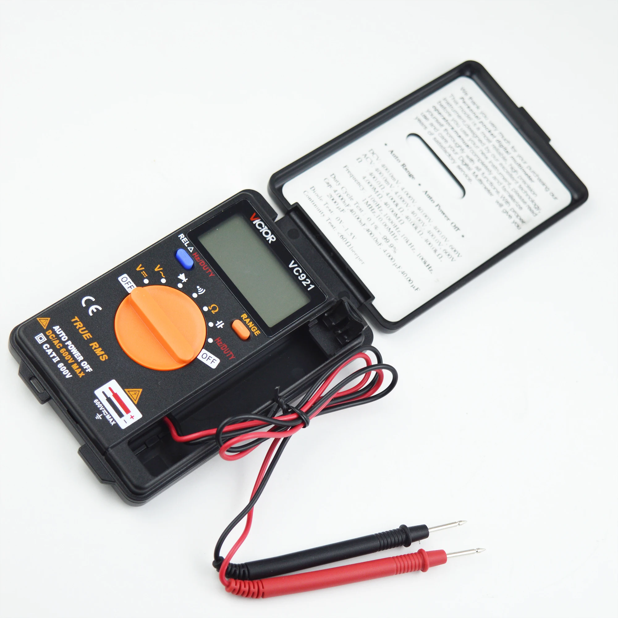 Imagem -06 - Victor-dc ac Voltage Meter Vc921 Multímetro Digital dc Integrado Bolso Capacitância Resistência Frequency Tester
